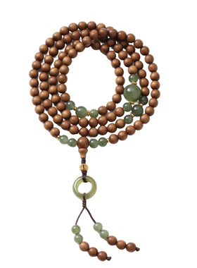 敦煌研究院老山檀和田玉108手串