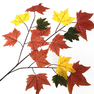 仿真法桐树叶梧桐叶假花假树树枝树藤丝印布叶子假花树叶装饰