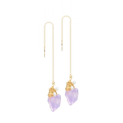 SPECIAL紫水晶淡水珍珠耳环女