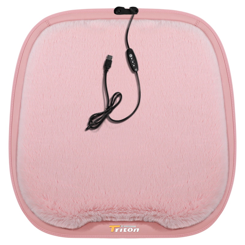 石墨烯冬季汽车坐垫单座椅加热垫车载改装毛绒保暖座垫12V24V通用