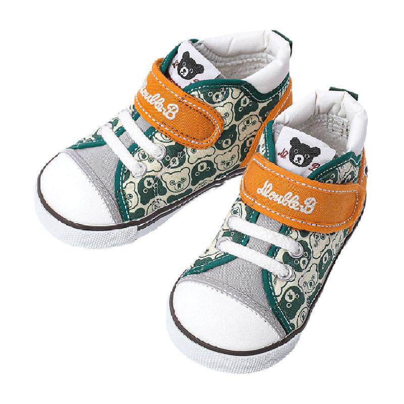 MIKIHOUSE限定款学步鞋男女童宝宝鞋子小熊印花帆布鞋秋Double_B