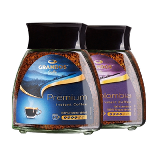 【进口】格兰特咖啡高端冻干速溶纯黑咖啡100g*2瓶原装进口黑咖啡