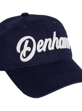 DENHAM2026夏新品男女同款深蓝色简约复古百搭logo灯芯绒棒球帽