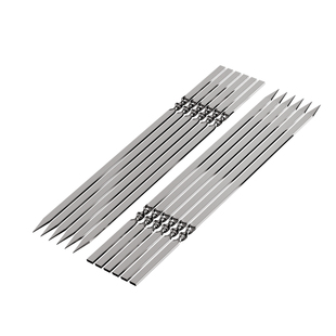 大秦左岸316食品级烧烤签子40cm不锈钢羊肉串烤肉烤串钢签铁钎子