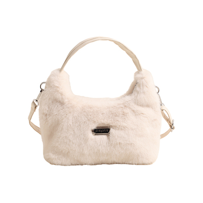 毛毛包秋冬2025新款小众设计白色毛毛包时尚手提包毛绒冬季斜挎包