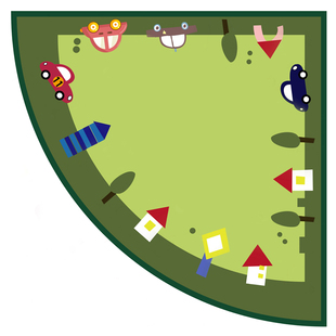 幼儿园地毯室内半圆扇形图书墙角儿童阅读区域建构区早教中心地垫