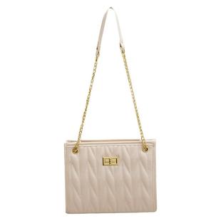 小香风菱格黑色包包轻便斜挎女士大容量单肩包双链条腋下流浪包