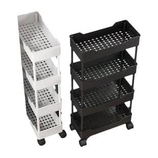 夹缝置物架落地多层厨房窄缝隙卫生间浴室零食小推车冰箱侧收纳架