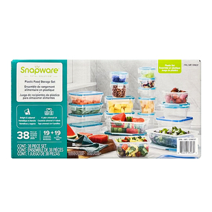 美国直邮Snapware康宁密封塑料食品水果保鲜盒微波炉便当饭盒38件