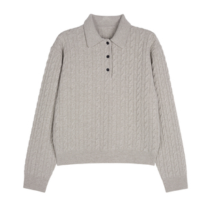 MRS Studios康赛妮羊绒羊毛两根进纱加密紧实绞花Polo衫毛衣/短裤