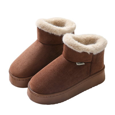 雪地靴女冬季防寒加厚底增高防滑保暖加绒短筒短靴室内外靴子