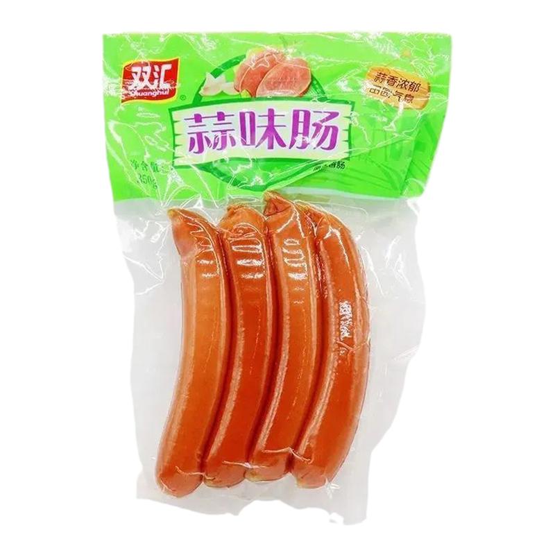 双汇蒜味肠350g即食小吃香肠炒饭菜凉拌下酒菜烧烤火腿肠整箱批发
