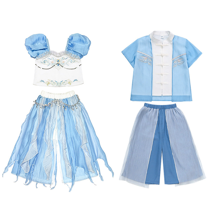 夏季儿童演出服敖丙服装小学生六一表演服古装汉服男童女童中国风
