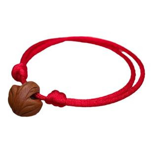 桃木桃核红绳手链成人宝宝儿童惊新生婴儿防压身吓本命年手串脚链