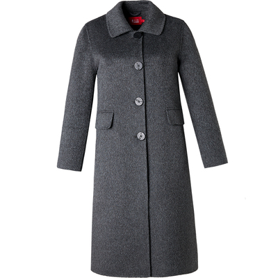 羊毛羊绒大衣女长款秋冬新款高端时尚厚实双面呢大码妈妈毛呢外套