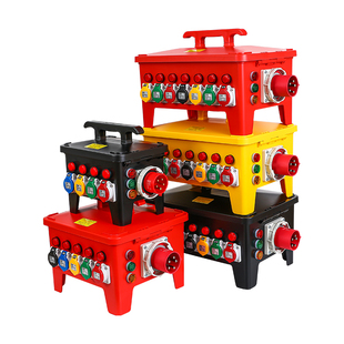 舞台灯光音响电源直通配电箱户外防水12路分线盒手提式移动插座箱