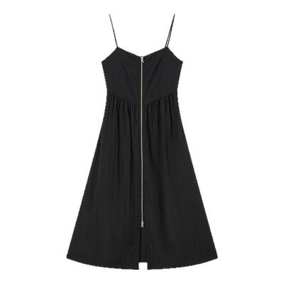 MOUSSY 春季新品机能风金属拉链开襟吊带连衣裙010IS633-4141