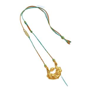 千里江山项链绳桃花结金叶子鱼尾配件可搭配玉器黄金水晶蜜蜡cs线