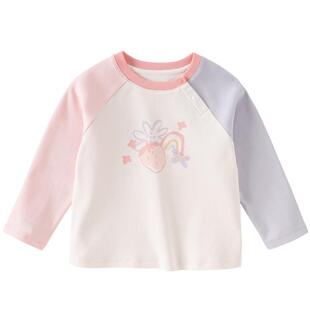 戴维贝拉儿童长袖T恤女童2026新款纯棉打底衫女宝宝A类春装上衣