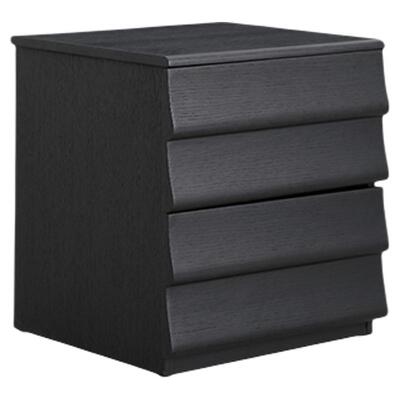 已夏意式极简黑橡色设计师新款家用卧室收纳柜储物床头柜