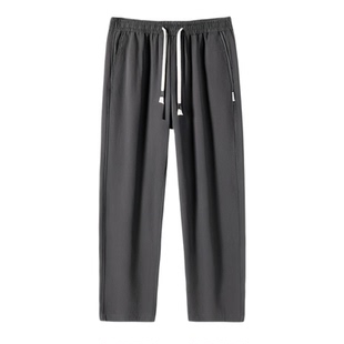 回力重磅纯棉休闲裤子男士宽松直筒长裤新款秋冬季加绒加厚工装裤