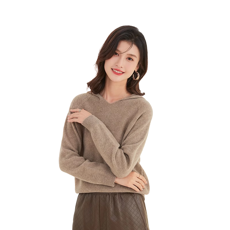 【100纯羊毛】保暖毛衣连帽