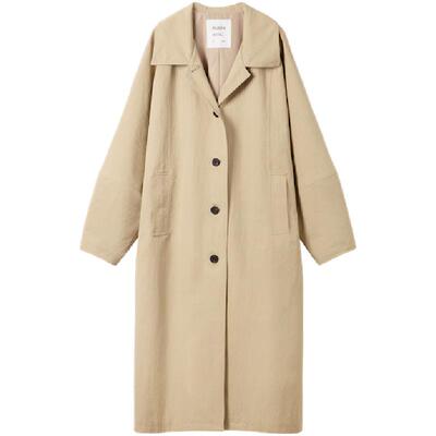 RUISHI芮时翻领直身廓形长款风衣