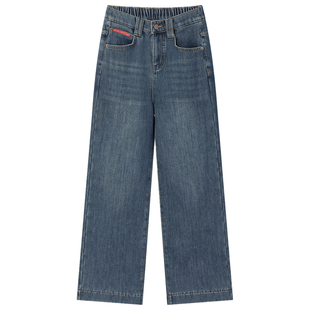 大码加绒牛仔裤子女2025秋冬新款胖mm高档宽松直筒裤拖地裤休闲裤