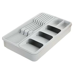 新款可伸缩刀叉分格收纳盒可拆卸厨房抽屉餐具整理器刀架二合一