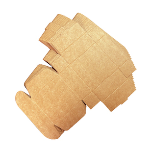 牛皮纸盒开窗包装盒镂空ins复古飞机盒透明贴膜diy玩偶迷你礼物盒