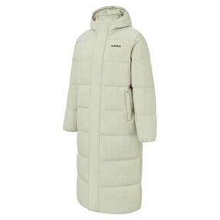 adidas阿迪达斯长款羽绒服2025冬季新款连帽加厚鸭绒外套JW1690