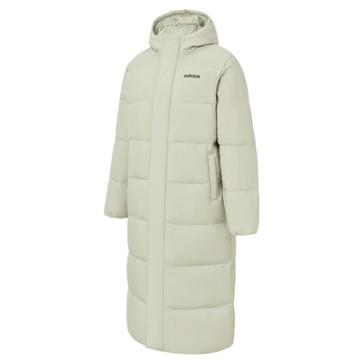 adidas阿迪达斯长款羽绒服2025冬季新款连帽加厚鸭绒外套JW1690