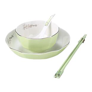 轻奢陶瓷碗家用2025新款米饭碗高颜值饭碗个人专用碗盘四件套餐具