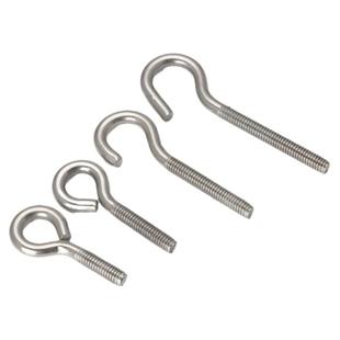 304不锈钢羊眼螺丝带圈手拧吊环螺丝钉挂钩铁钩子M4M5M6M8M10-M12
