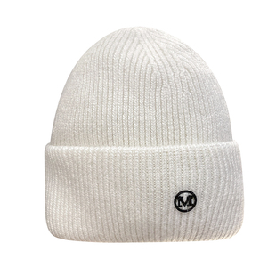 安哥拉兔毛绒帽子女韩版甜美M标毛线帽秋冬季素颜针织护耳冷帽潮