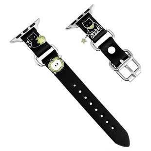 青苹果黑猫表带手表链适用iwatch原创小众甜酷手链男女可爱礼物