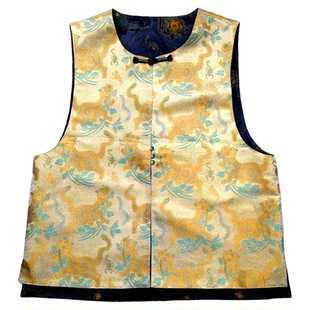 【星空老虎马甲】虎镇五毒宋锦100桑蚕丝香云纱花罗莫奈星空dz132