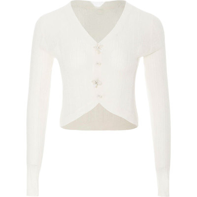 sincethen薄款针织开衫白色外搭