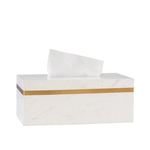 天然大理石纸巾盒抽纸盒收纳盒家用客厅创意现代简约轻奢北欧ins