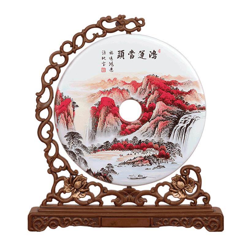 集里雅韵玉新中式办公桌面可定制