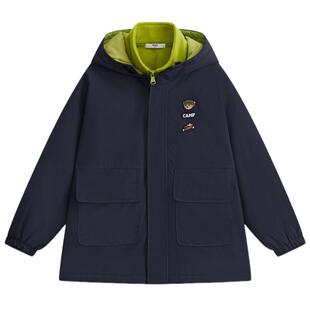 【三防】MQD童装男大童25冬新款户外大口袋保暖防风连帽棉服