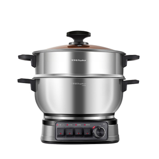 荣事达电炒锅家用多功能不粘电锅304不锈钢电煮锅蒸煮一体电火锅