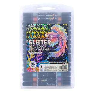 善知双头双色细闪马克笔流沙细闪渐变彩色笔小学生美术专用儿童闪光彩色笔渐变闪光软头笔珠光彩色画画流沙笔