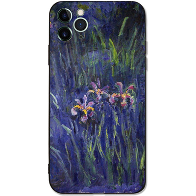 莫奈油画手机壳浮雕工艺