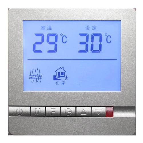 地暖温控面板控制器分集水器水地暖控制面板黑灰色金色地暖温控器