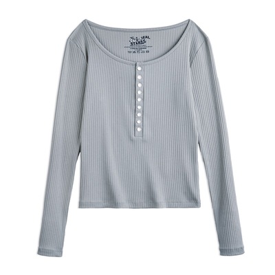 美式亨利衫针织打底衫长袖