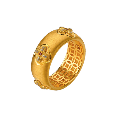 老凤祥人间富贵花·拉丝黄金戒指