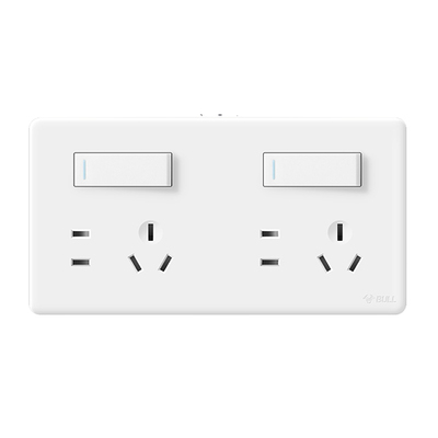 公牛开关插座厨房专用插座603二开十孔9孔一键断电星空灰明装暗装