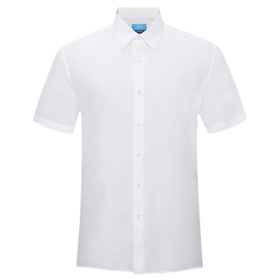 G2000纯色棉质尖领免烫短袖衬衫