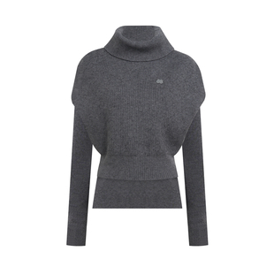 Liilou  Geek chic 莫代尔纱线 高领背心长袖两件套针织衫